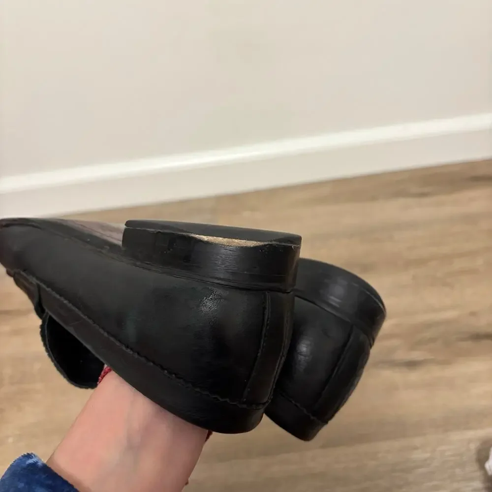 Bacco Bucci Black Leather Men’s Loafers Slip-On 9.5